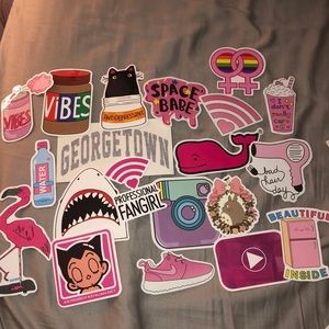 Pack of 20 trendy reusable/ waterproof stickers